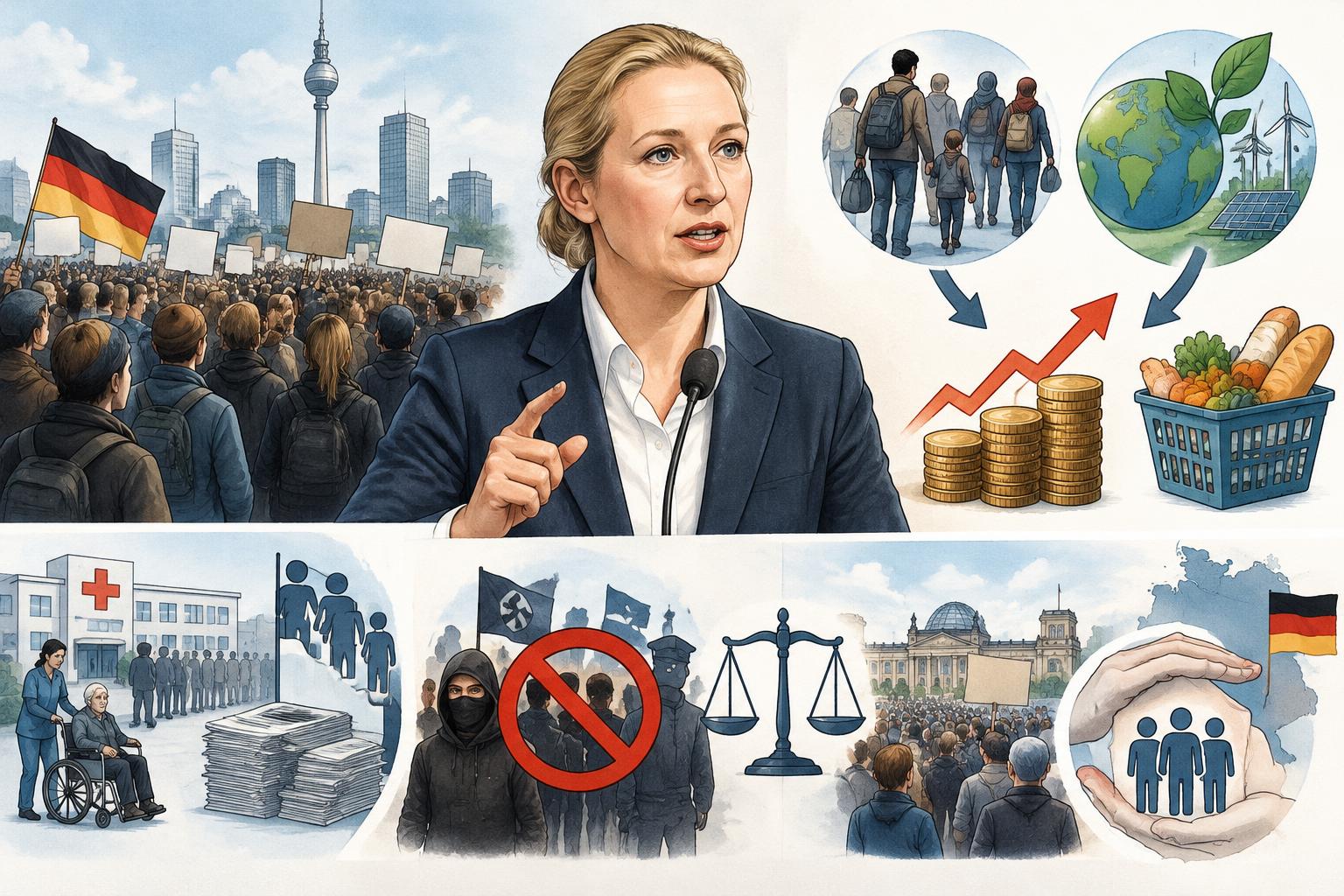 Weidel sieht Demos als Protest gegen linke Politik und warnt vor Extremisten ⚠️🇩🇪